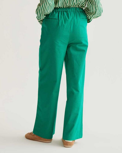 Green Wide Leg Cotton Trousers