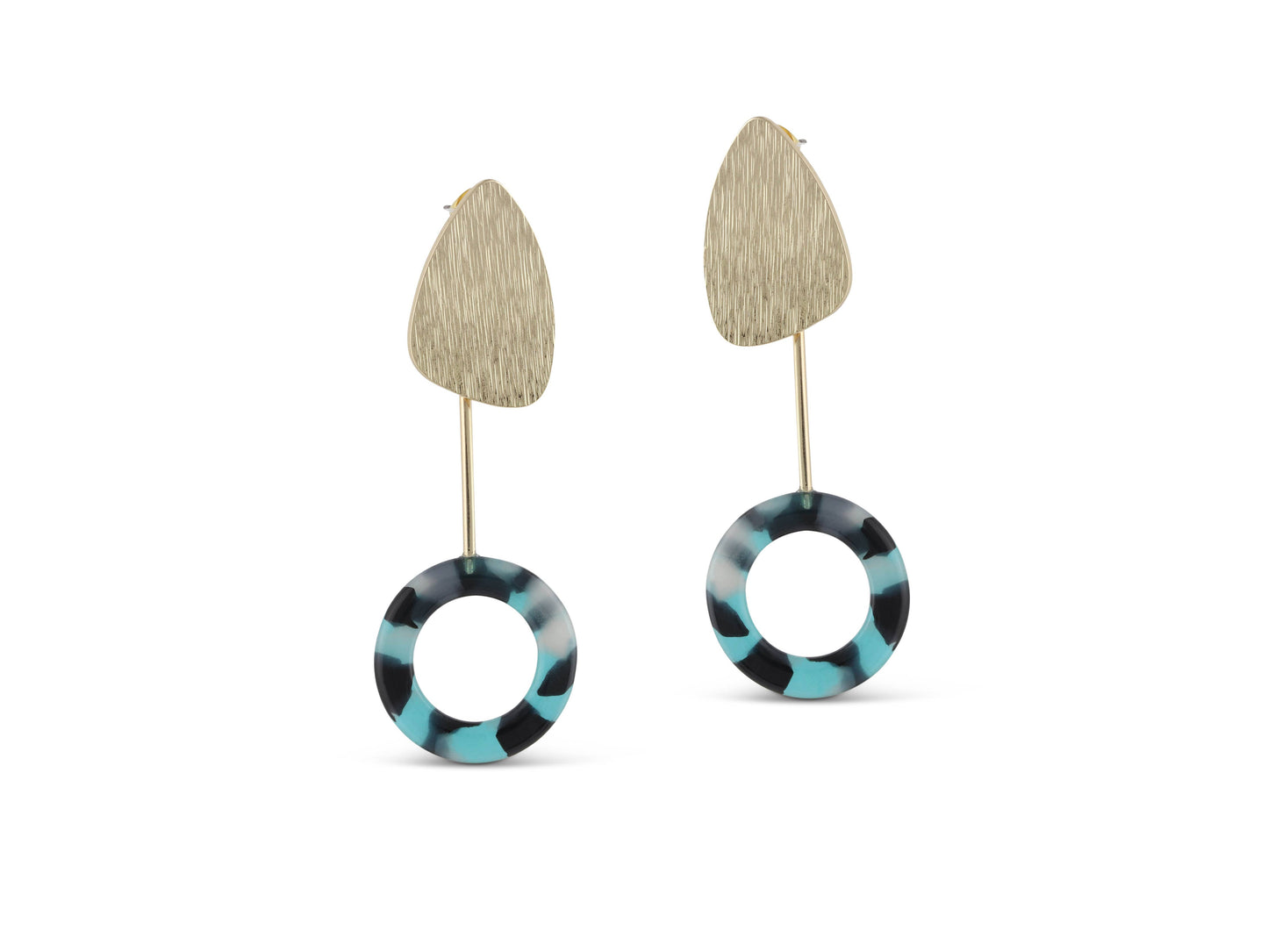 Erica Two Tone Metal Resin  Earrings