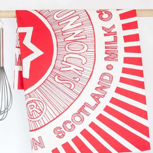 Tunnock's Teacake Wrapper Tea Towel by Gillian Kyle