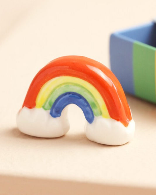 Rainbow Tiny Ceramic Token In Matchbox