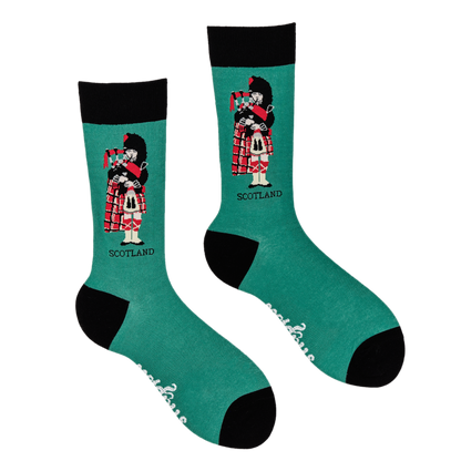 Scottish Piper Green Unisex Socks Assorted Sizes
