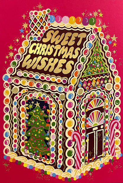 Gingerbread House Sweet Christmas Wishes Card