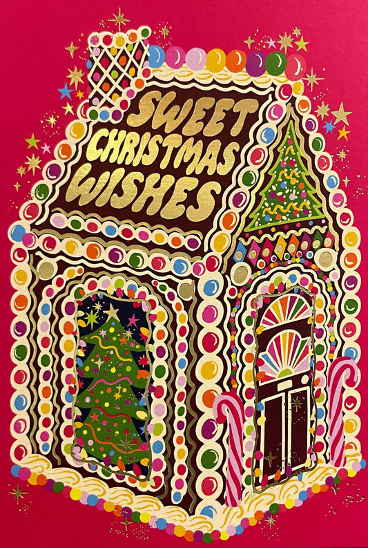 Gingerbread House Sweet Christmas Wishes Card