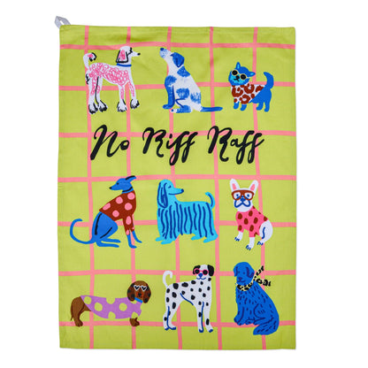 No Riff Raff Dog Hijinx Tea Towel