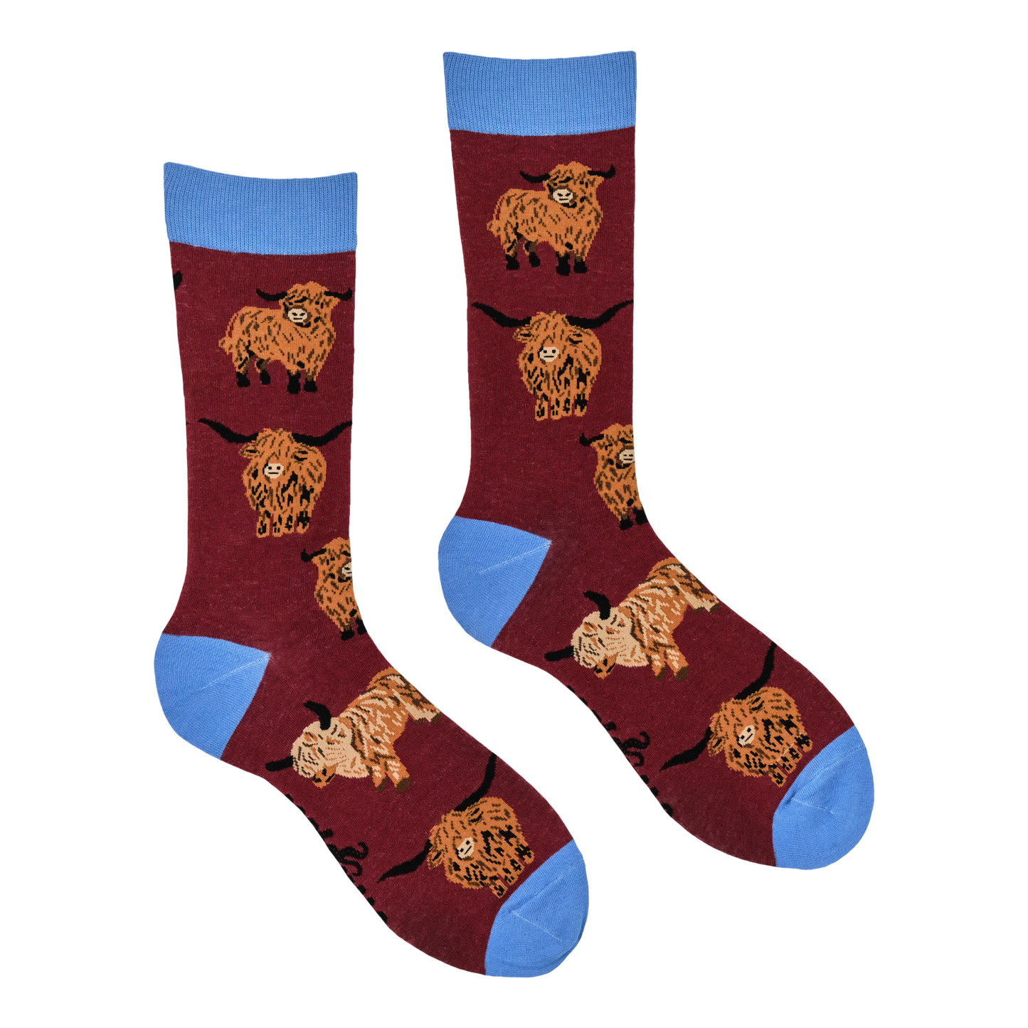 Highland Cow Socks - Och Aye the Moo!: PINK / XS (UK 12-3 / EU 33-36 / US 14-5)
