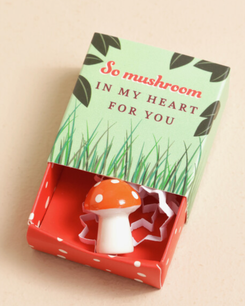 Mushroom Tiny Ceramic Token In Matchbox