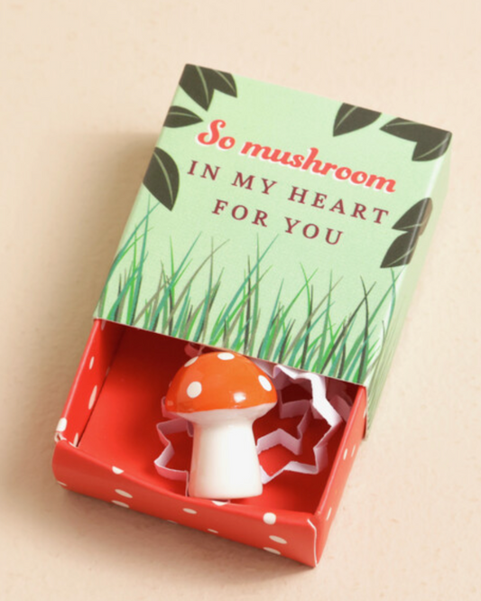 Mushroom Tiny Ceramic Token In Matchbox