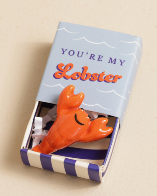 Lobster Tiny Ceramic Token In Matchbox