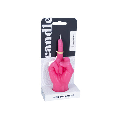 Small Fuck You Middle Finger Candle in Pink