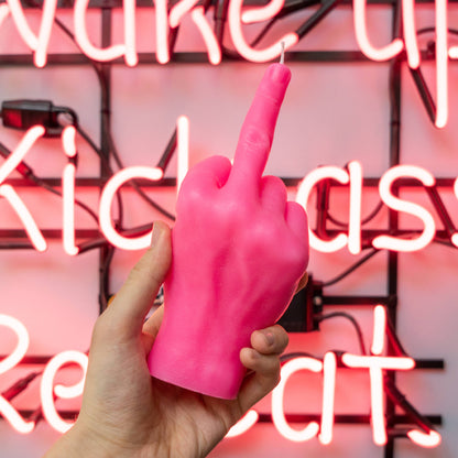 Pink F*ck You Middle Finger Candle