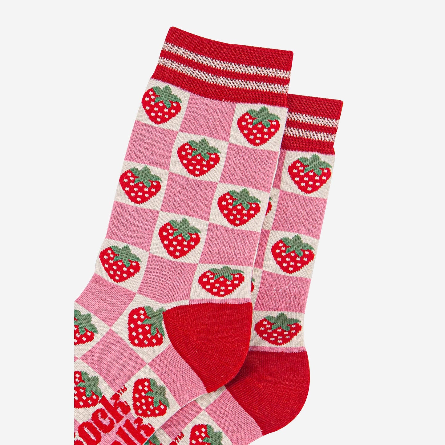 Strawberry Checkerboard Unisex Socks