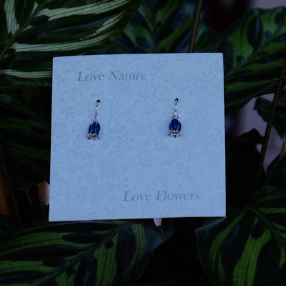 Bluebell Flower Silver Single Drop Hook Earring