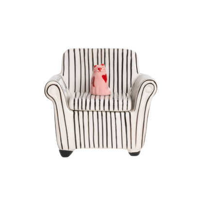 Helio Ferretti Trinket Box Striped Sofa Cat