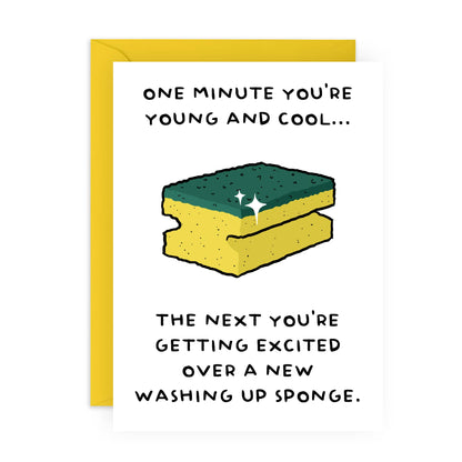 Washing Up Sponge Funny Birthday Card