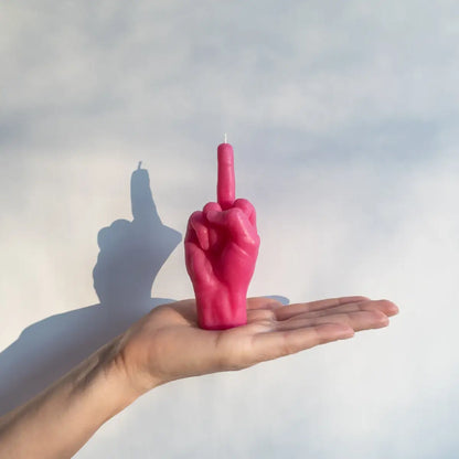 Small Fuck You Middle Finger Candle in Pink