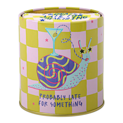 Probably Late for Something Hijinx Socks in a Tin