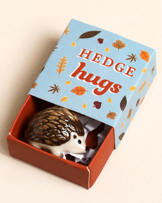 Hedgehog Tiny Ceramic Token In Matchbox