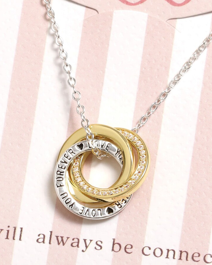 Gold & Silver Interlocking Circles Necklace