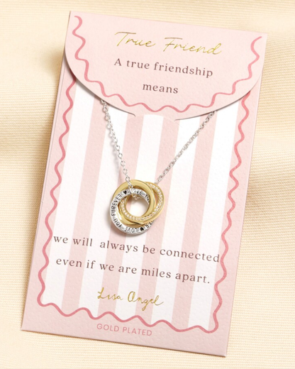 Gold & Silver Interlocking Circles Necklace