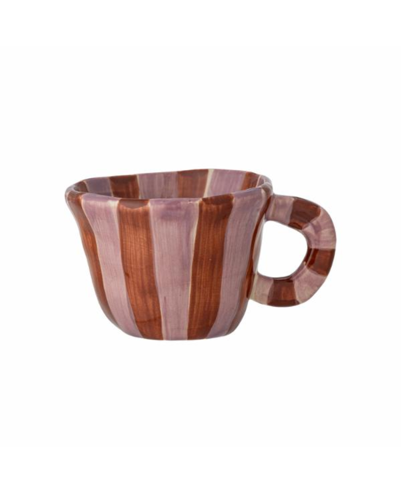 Nini Stoneware Cup Rose With Red Stripes