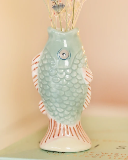 Mini Fish Bud Vase In Blue
