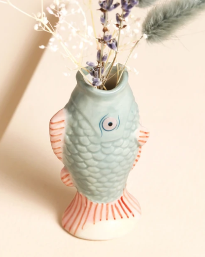 Mini Fish Bud Vase In Blue