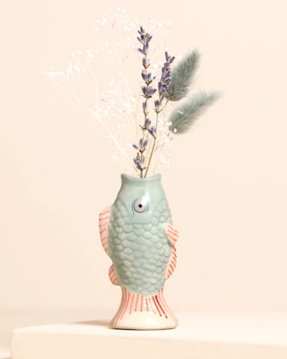 Mini Fish Bud Vase In Blue