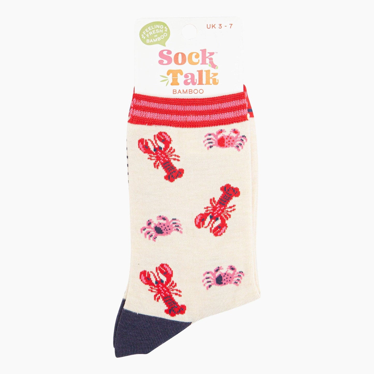 Women's Bamboo Socks - Cream, Lobster and Crab: UK 3-7 | EU 36-40 | US 5-9