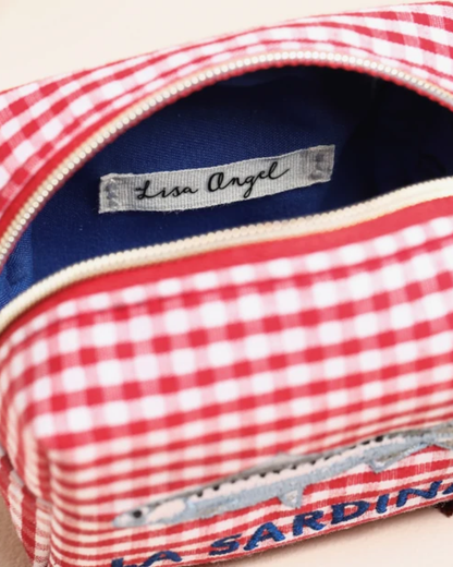 La Sardina Fish Red Gingham Accessory Pouch