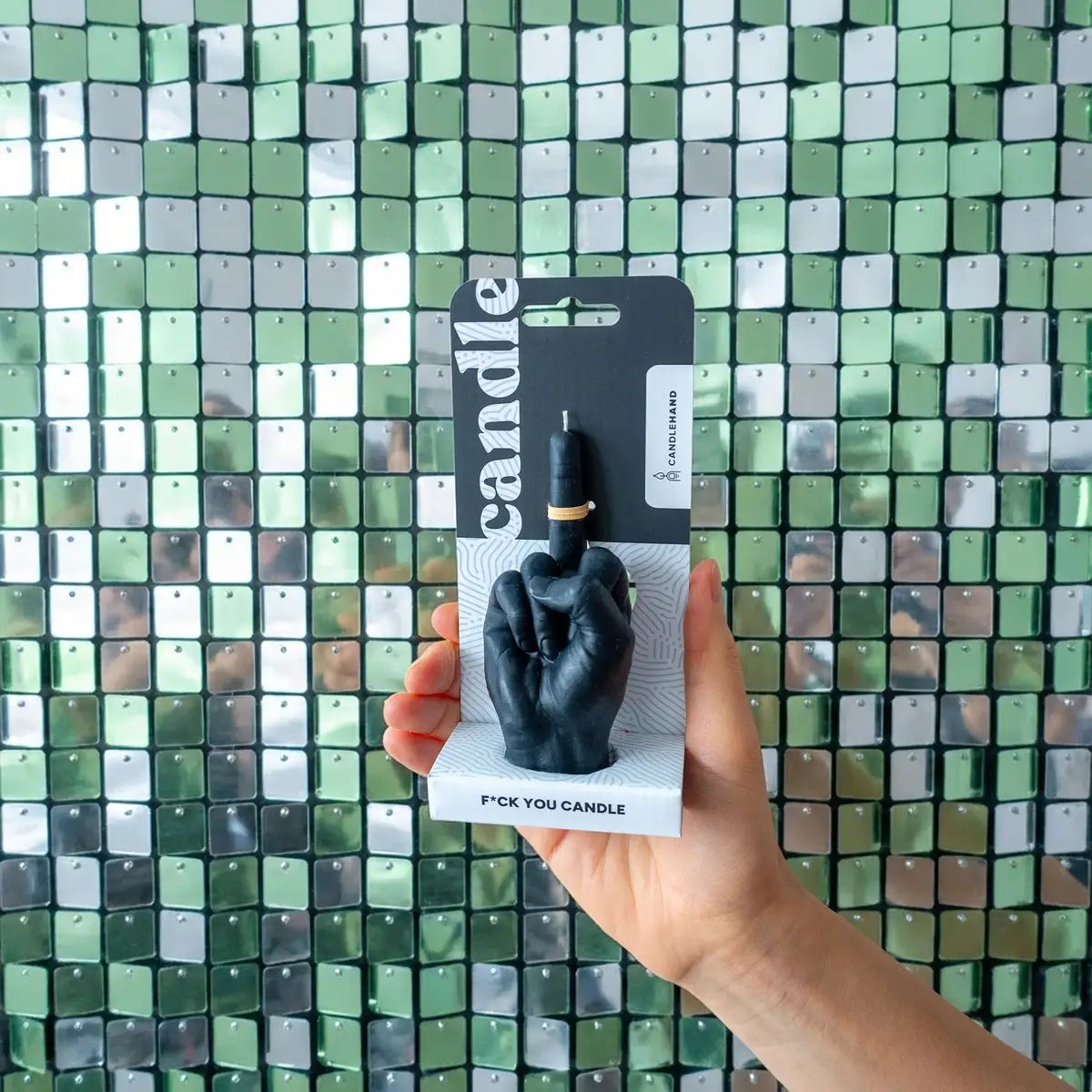 Small Fuck You Middle Finger Candle in Black