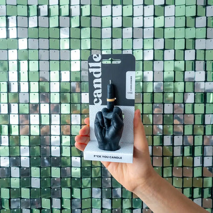 Small Fuck You Middle Finger Candle in Black