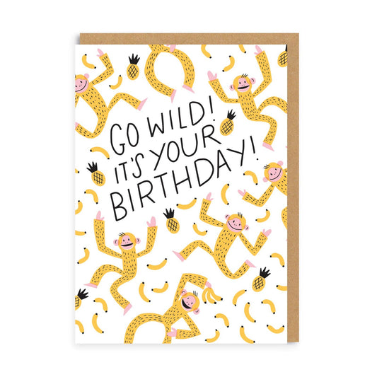 Go Wild Birthday Monkey Hello!Lucky Greeting Card