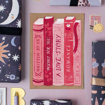 Love Story Books Greeting Card