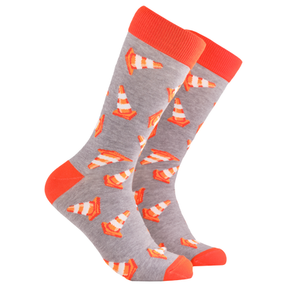 Traffic Cone Road Works Socks Large