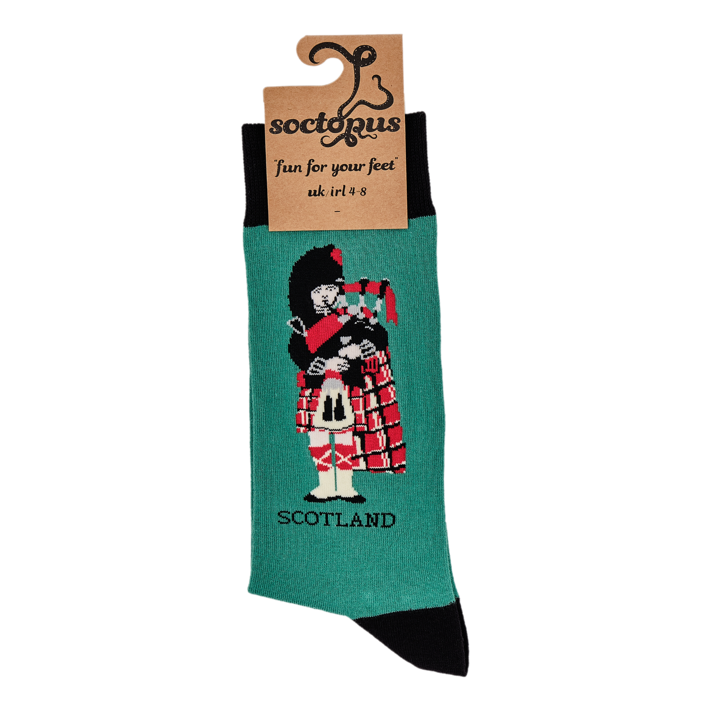 Scottish Piper Green Unisex Socks Assorted Sizes
