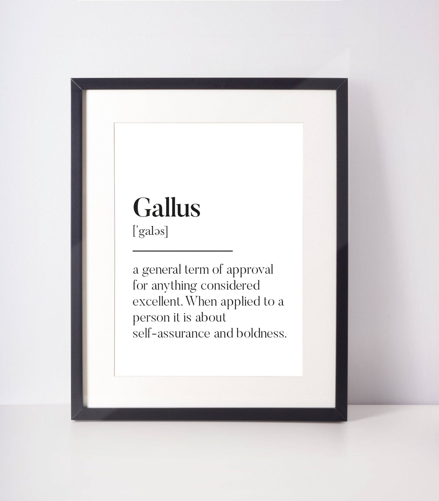 Gallus Scottish Slang Definition Art Print A4