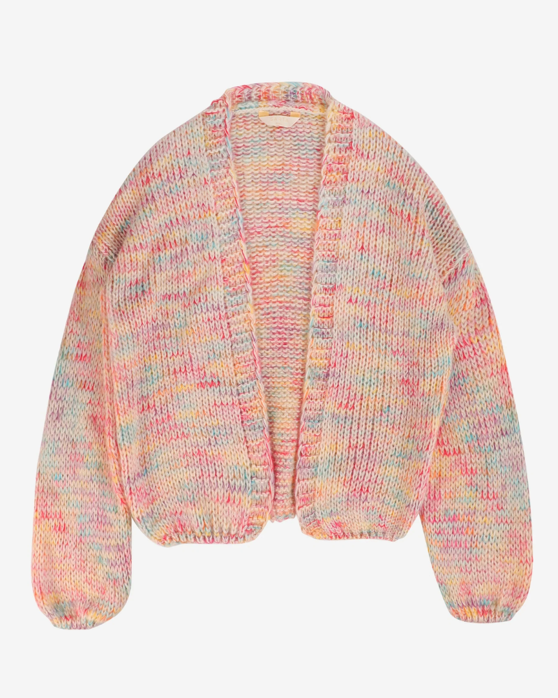 Brodie Cream Rainbow Wool Blend Cardigan