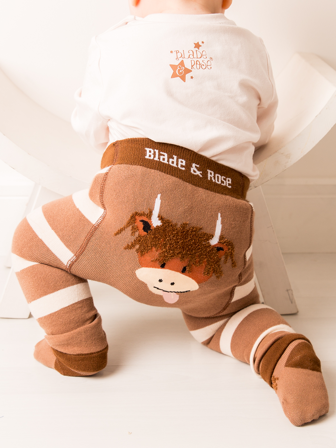 Neutral Hamish Cow Leggings