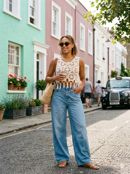Boho-Chic Crochet Sleeveless Top