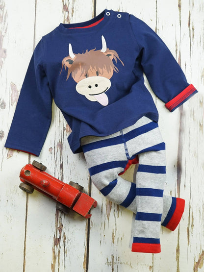 Hamish Highland Cow Leggings: 0-6 Months