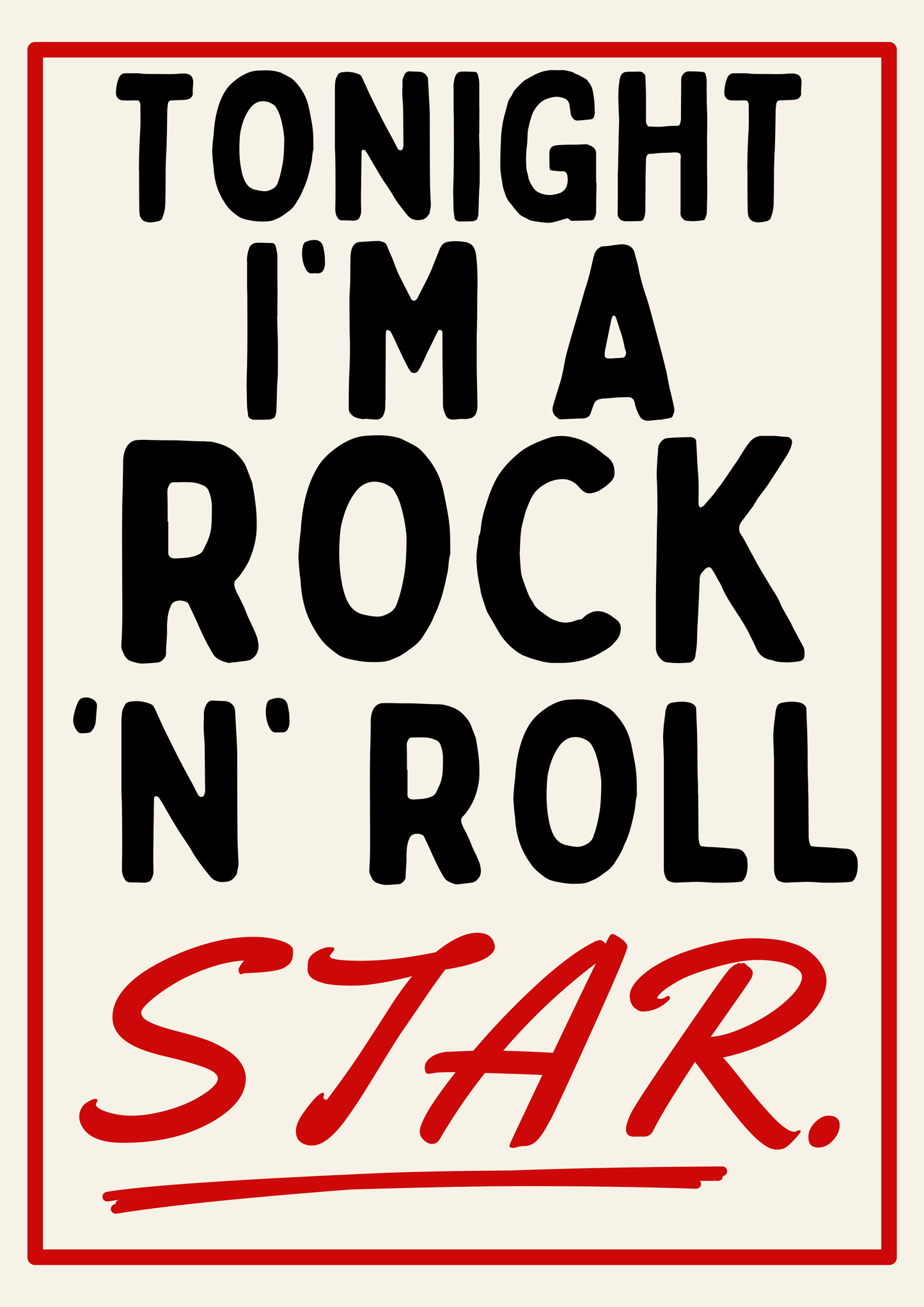 Rock 'n' Roll Star Oasis Inspired A4 Art Print
