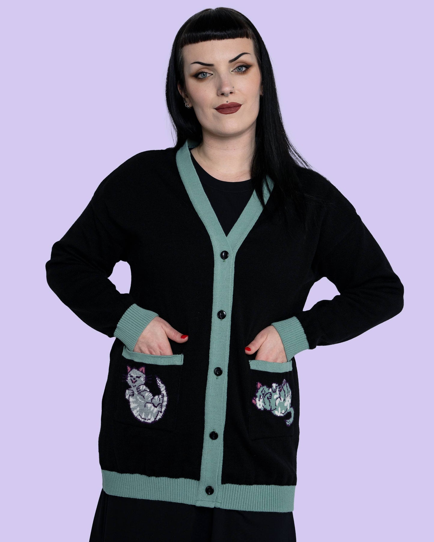 Purrfect Cats Long Cardigan Rebel Romance x Abi Perry