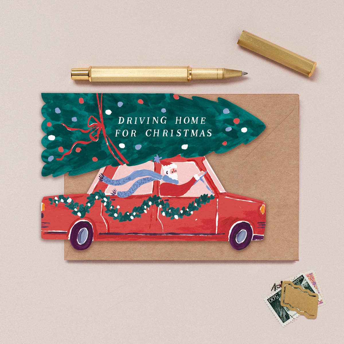 Driving Home For Christmas Card
