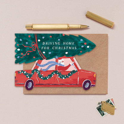 Driving Home For Christmas Card