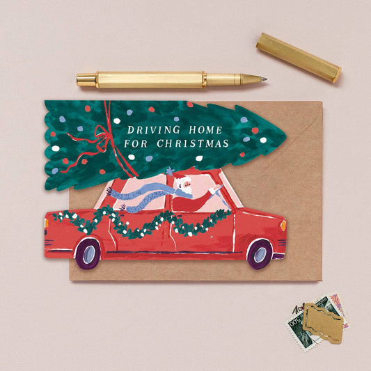 Driving Home For Christmas Card