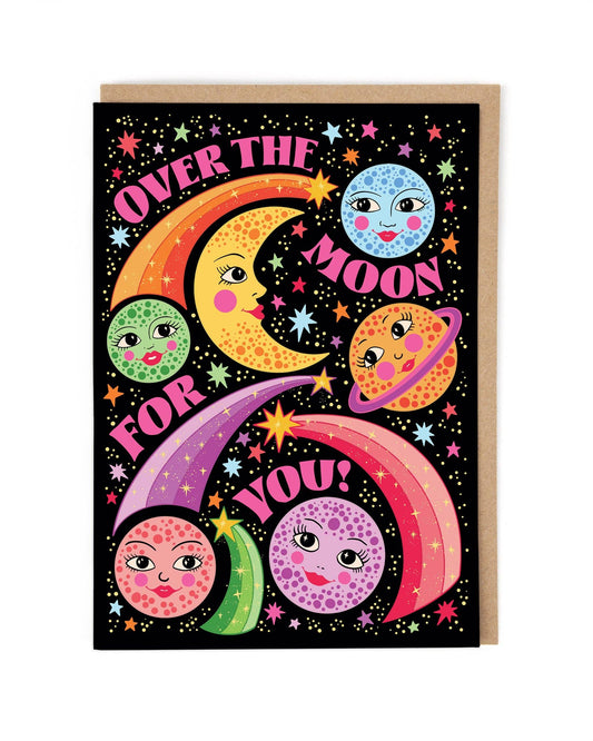 Over The Moon For You! Greeting Card