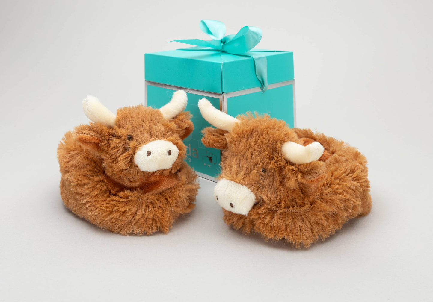 Highland Cow Plush Baby Slippers
