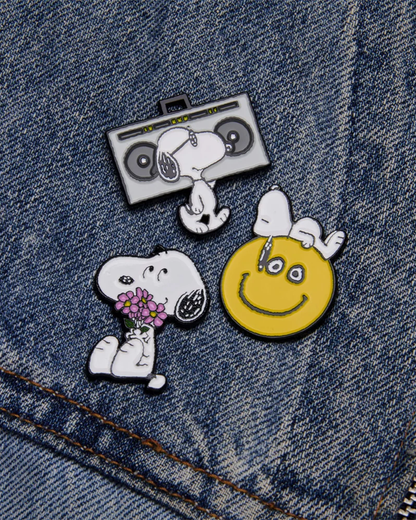 Peanuts Snoopy Good Vibes Rainbow Enamel Pin Badge