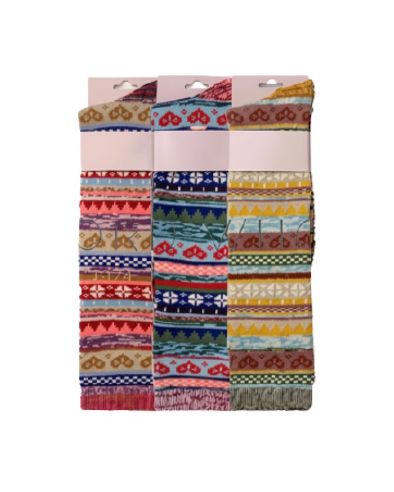 Long Nordic Design Short Wool Blend Boot Socks Assorted