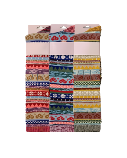 Long Nordic Design Short Wool Blend Boot Socks Assorted